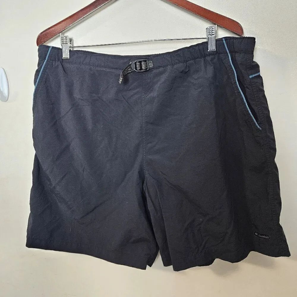 Columbia Nylon Belted Swim Trunks AM4449 Men's Black Size Large